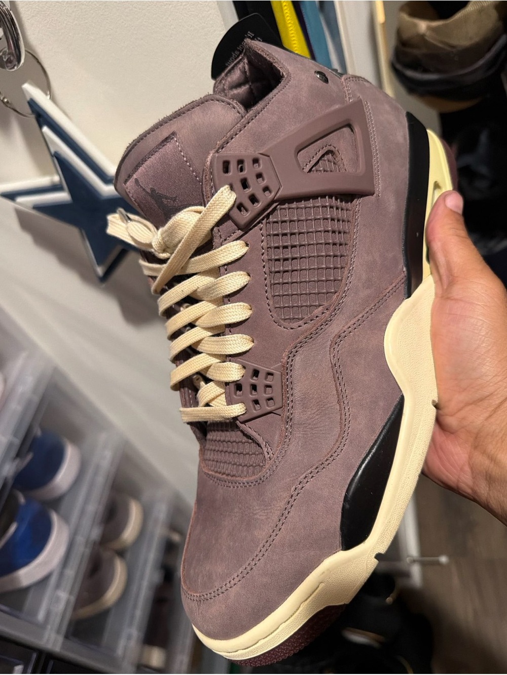 Jordan Mauve Suede High-Top Sneakers with Cream Laces